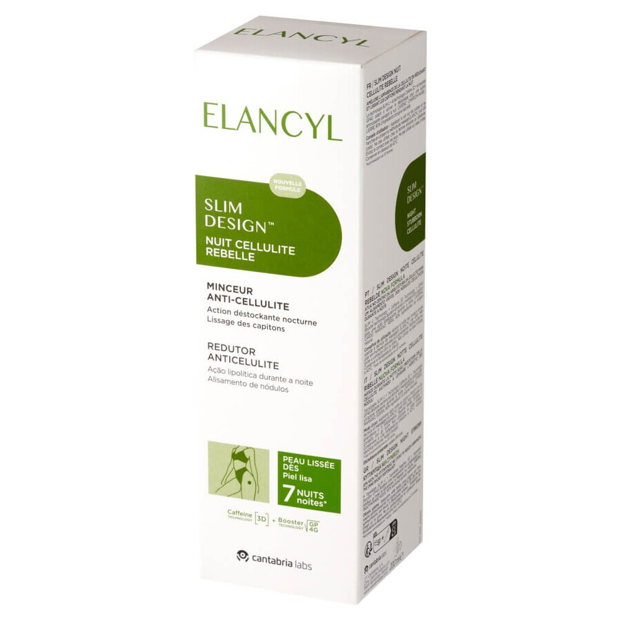 Elancyl Slim Design, crema per la cellulite ostinata, crema notte, 200 ml