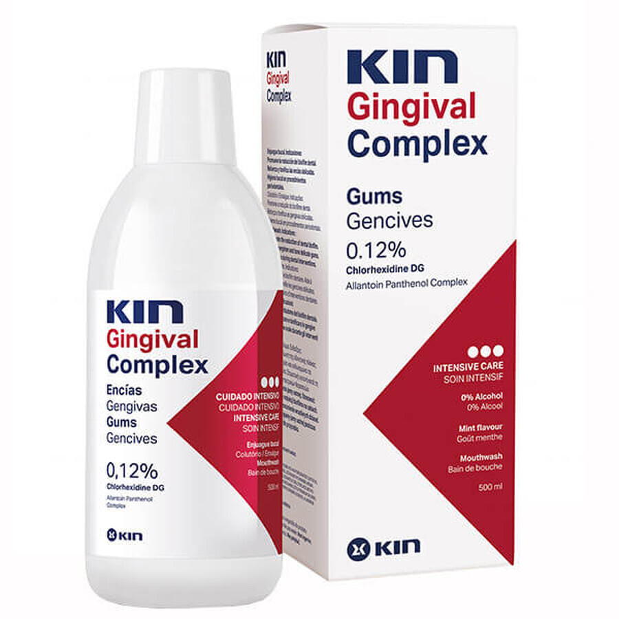 Complex gingival KIN, apă de gură cu clorhexidină, 500 ml