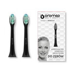 Oromed Oro-Brush, punte per spazzolino sonico Nero, 2 pezzi