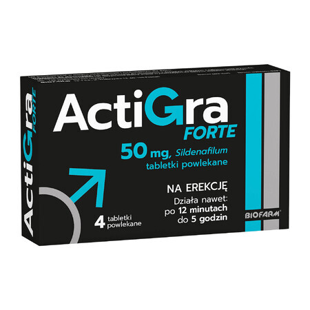 Actigra Forte 50 mg, 4 comprimate filmate