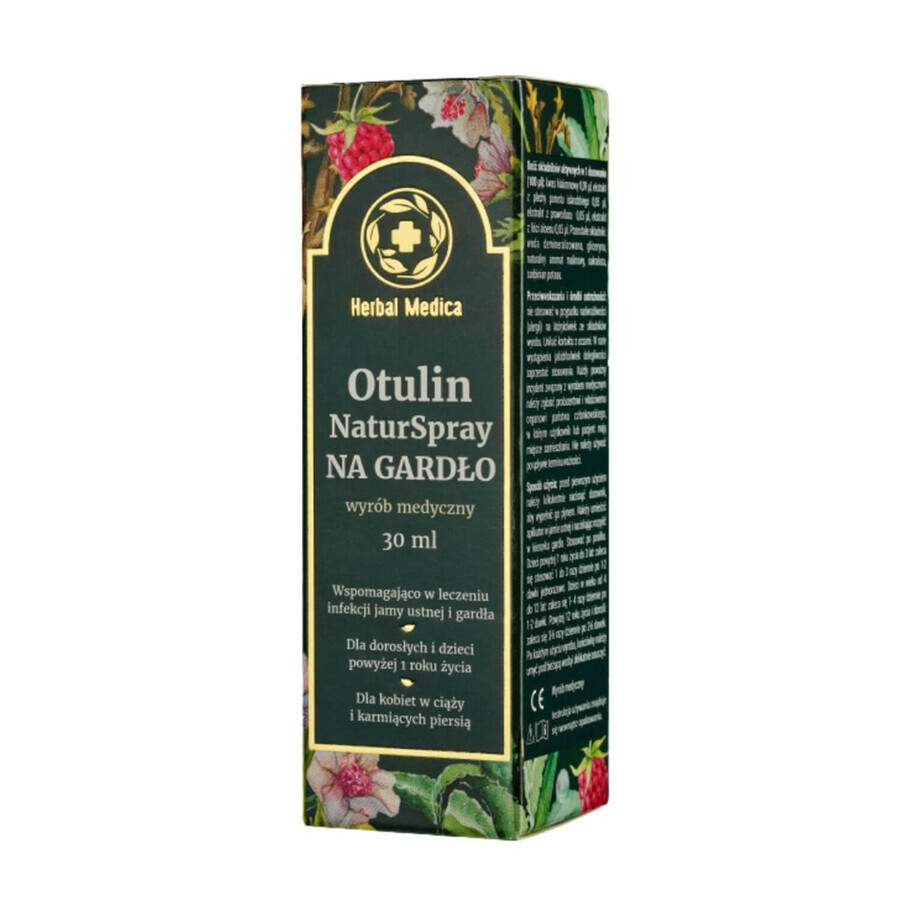 Herbal Medica Otulin NaturSpray per la gola, per adulti e bambini di età superiore a 1 anno, 30 ml