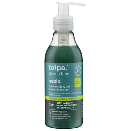 Tolpa Dermo Face Sebio, Gel detergente normalizzante per il viso, 195 ml