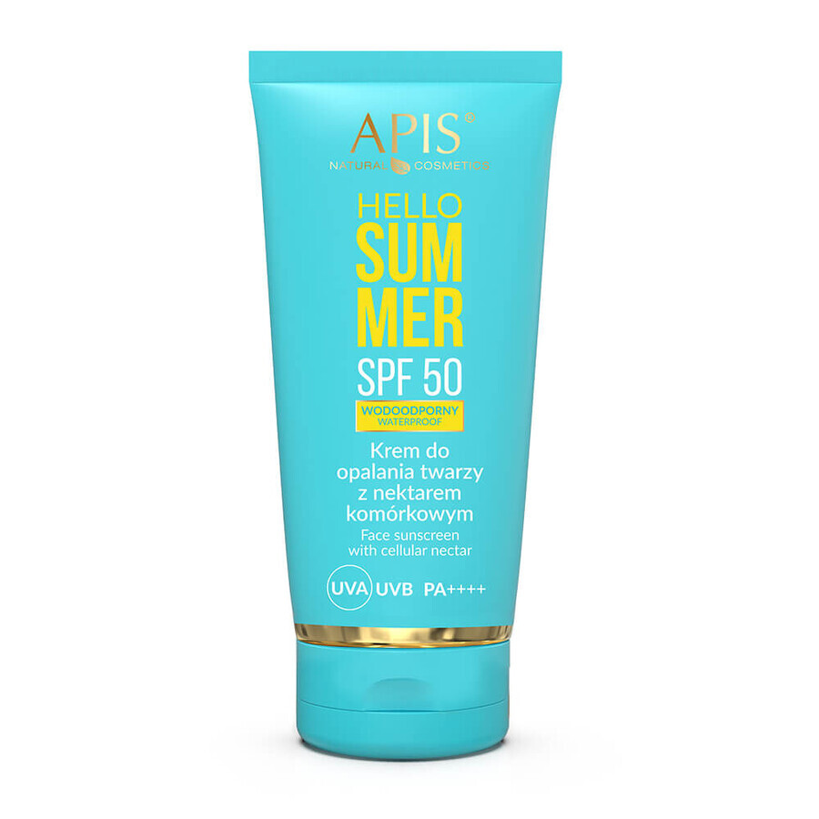 Apis Hello Summer, crema solare per il viso con nettare cellulare, SPF 50, 50 ml