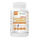 Wish Curcumin C3 + Bioperine Complex, curcumina e piperina, 120 capsule