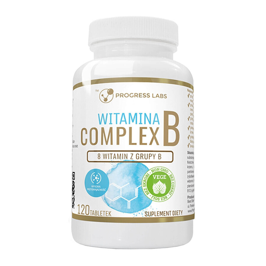 Progress Labs Complesso vitaminico B 100% RWS, 120 compresse