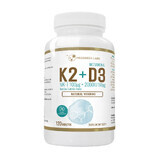 Progress Labs Vitamina K2 MK-7 da Natto 100 μg + D3 2000 UI 50 μg, 120 compresse