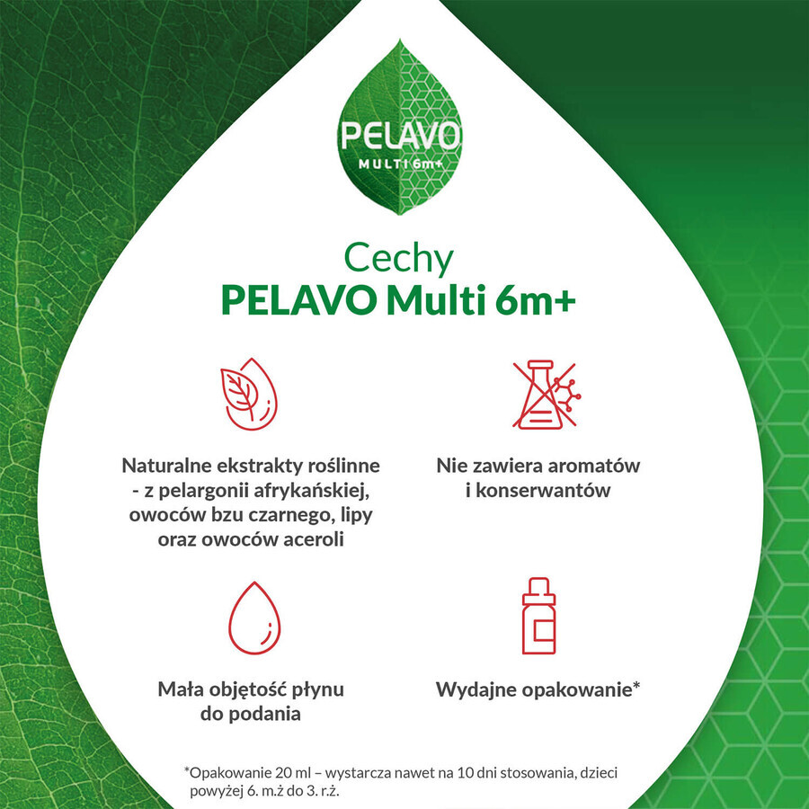 Pelavo Multi 6m+, gocce per neonati e bambini dopo i 6 mesi di età, 20 ml 