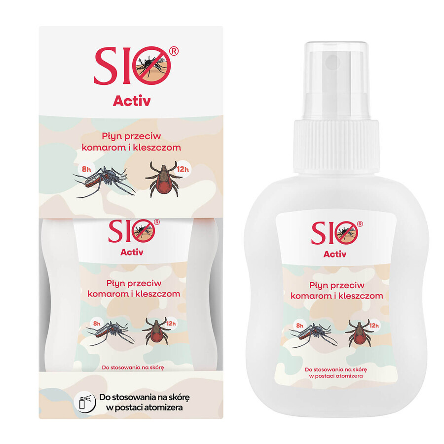 Sio Activ, liquido repellente per zanzare e zecche, IR3535 20%, 100 ml