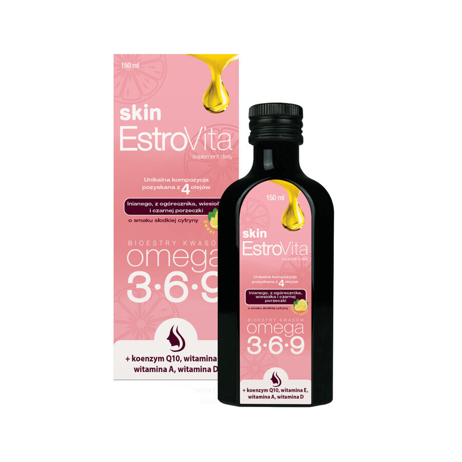 EstroVita Skin, esteri degli acidi Omega 3-6-9, aroma di limone dolce, 150 ml