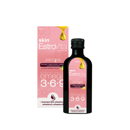 EstroVita Skin, Omega 3-6-9 acid esters, sweet lemon flavor, 250 ml