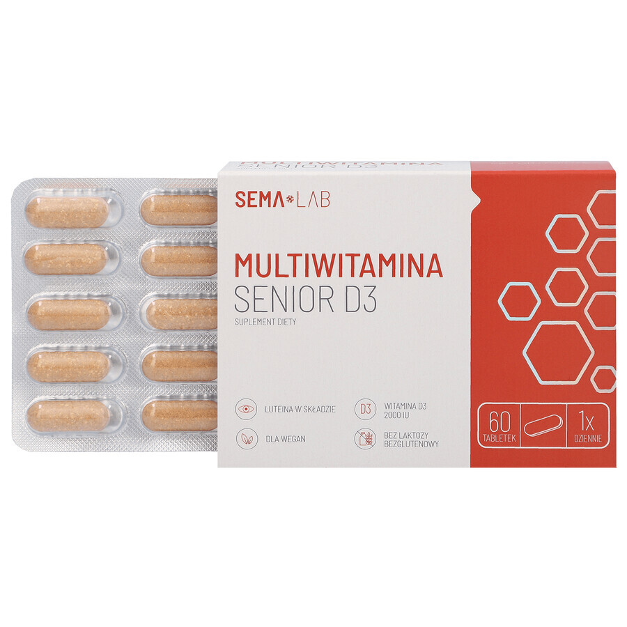 SEMA Lab Multivitamin Senior D3, 60 film-coated tablets