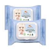 Biodegradable face and nose wipes pack, 24 pieces + 24 pieces, Mommy Care