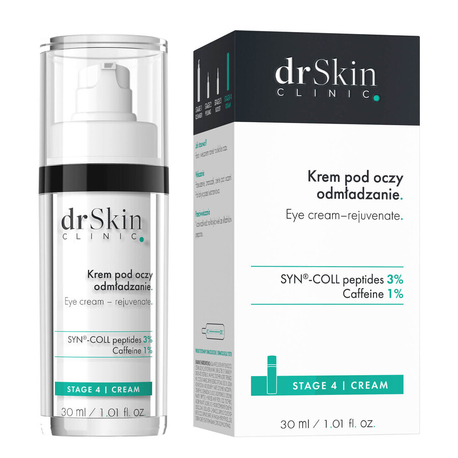 DrSkin Clinic, Crema occhi, Ringiovanimento, peptidi SYN-COLL 3%, caffeina 1%, 30 ml