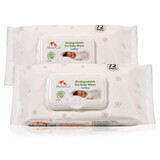 Organic biodegradable baby wipes pack, 72 pieces + 72 pieces, Mommy Care