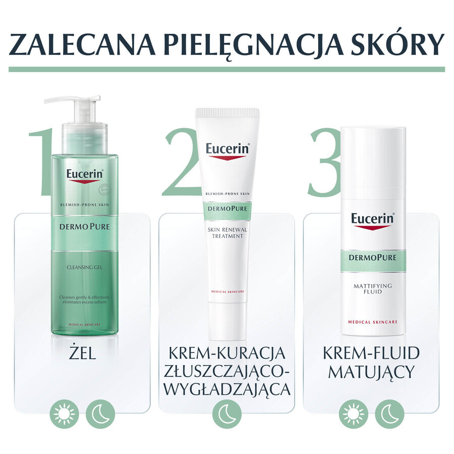 Eucerin DermoPure, crema exfoliante y suavizante para pieles con acné y imperfecciones, 40 ml