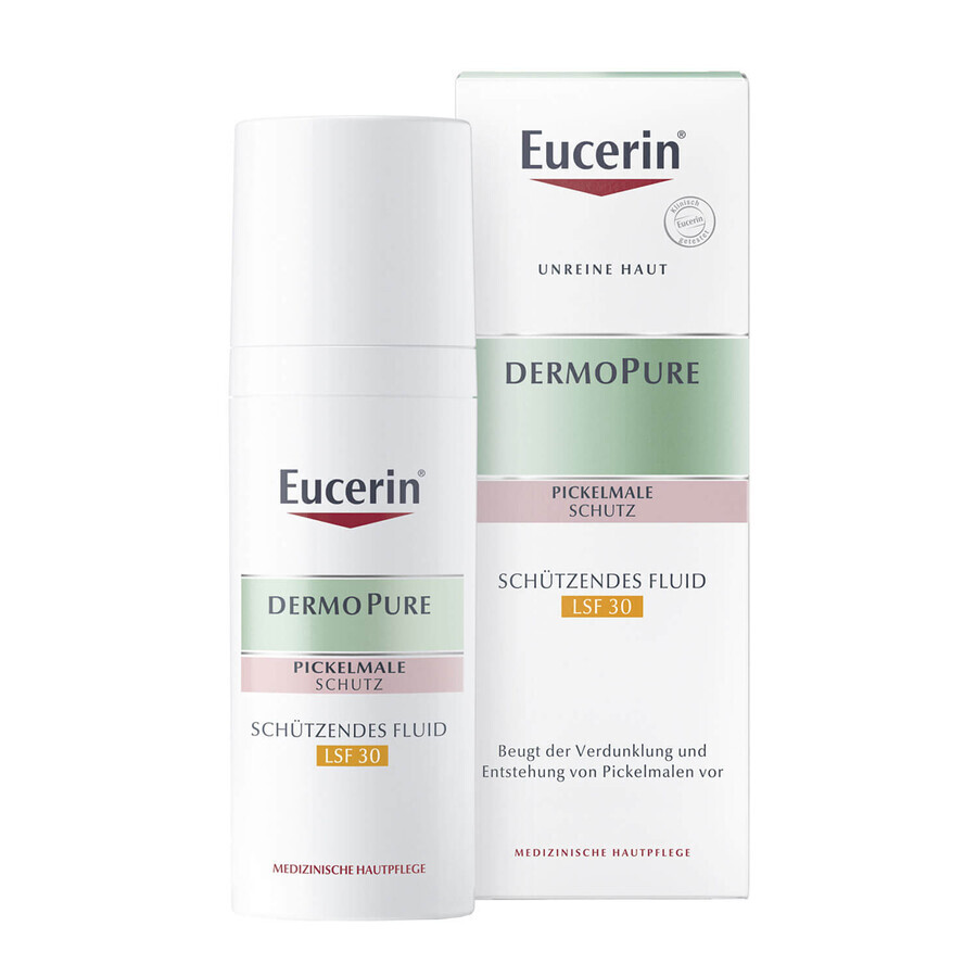 Eucerin DermoPure, crema-fluido protectora para pieles con imperfecciones y pieles con tendencia acnéica, SPF 30, 50 ml