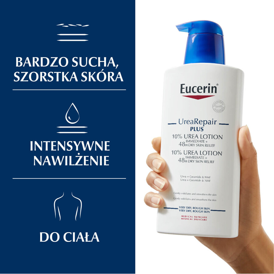 Eucerin UreaRepair Plus, emulsione per il corpo con il 10% di urea per pelli molto secche e ruvide, 400 ml