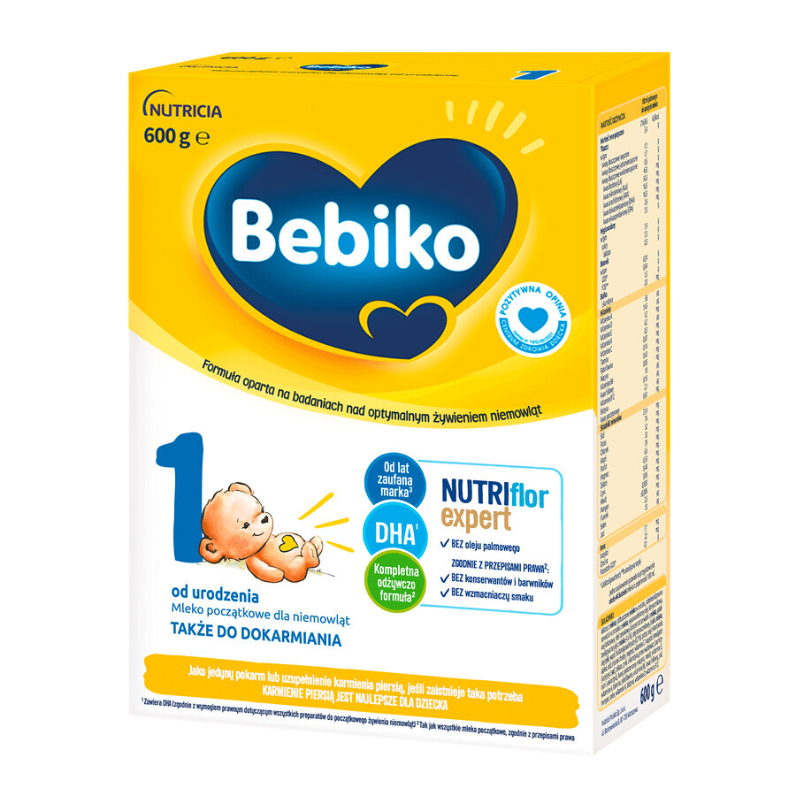 Bebiko 1 Nutriflor Expert zuigelingenmelk, vanaf de geboorte, 600 g