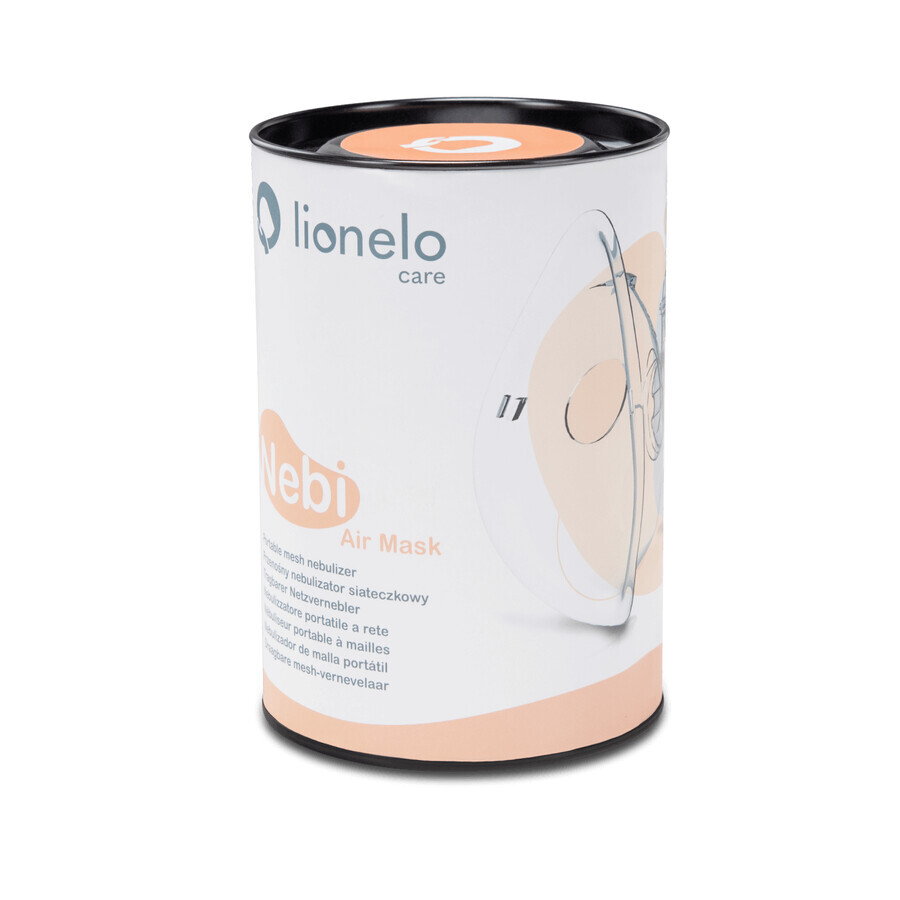 Lionelo Nebi Air Mask Bianco, inalatore a rete con nebulizzatore, portatile