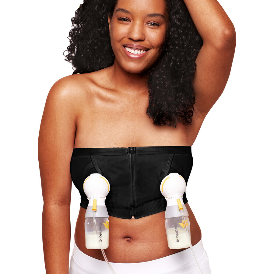 Medela Hands-Free, corsetto per tiralatte, nero, taglia XL, 1 pezzo