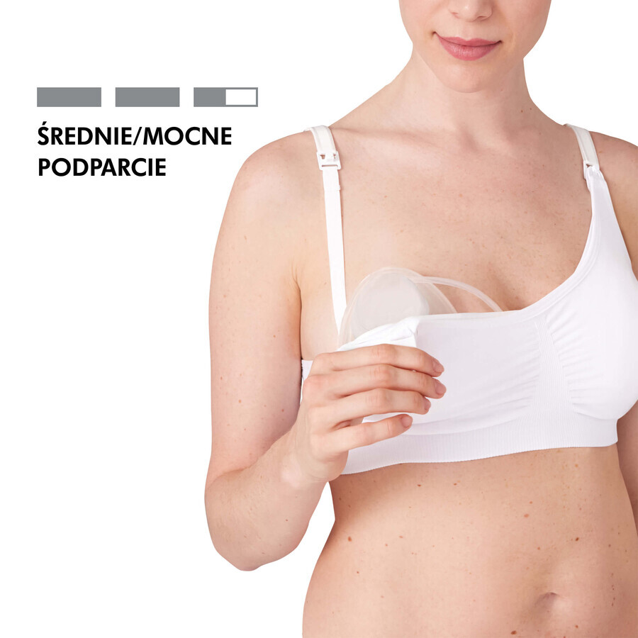 Medela, reggiseno per allattamento e spremitura 3in1, bianco, taglia S, 1 pezzo