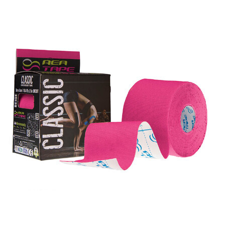 Rea Tape Classic, kinesiologisches Tape, rosa, 5 cm x 5 m