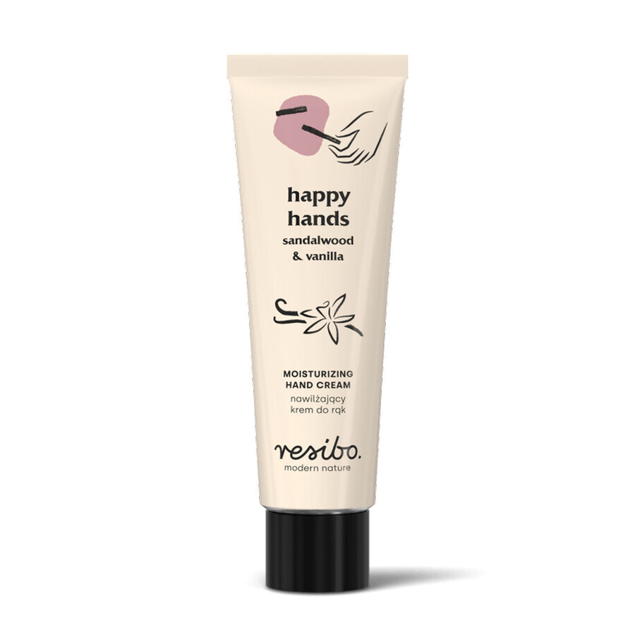 Resibo Happy Hands, crema idratante per le mani, sandalo, vaniglia, 50 ml