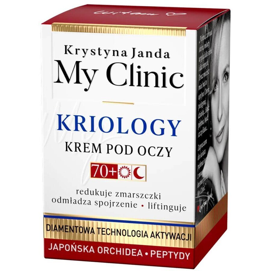 Janda My Clinic Cryology 70+, crema para el contorno de ojos, orquídea japonesa, péptidos, 15 ml