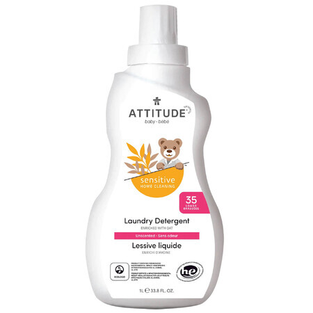 Attitude Sensitive Skin Baby, delicate washing liquid for children's fabrics, 1 l