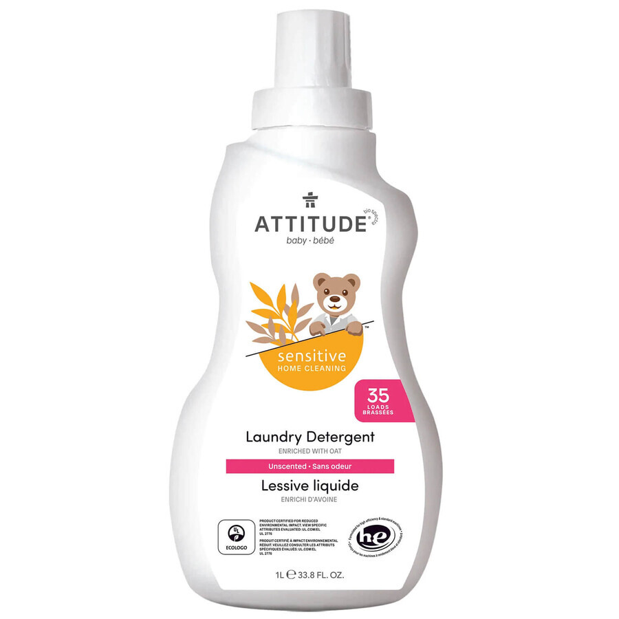 Attitude Sensitive Skin Baby, delicate washing liquid for children's fabrics, 1 l