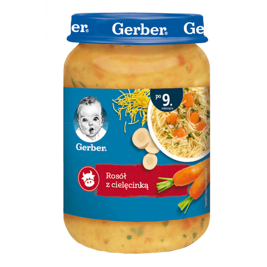 Zuppa Gerber, brodo di vitello, dopo 9 mesi, 190 g