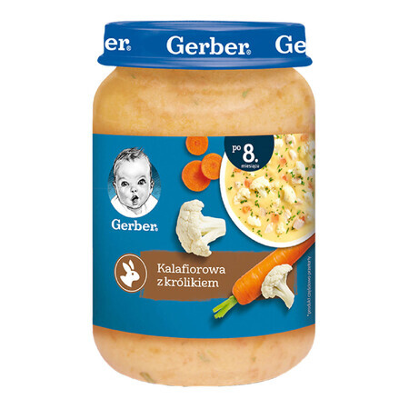 Zuppa Gerber, cavolfiore con coniglio, dopo 8 mesi, 190 g