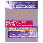 L'Oreal Revitalift Filler, crema viso anti-età intensamente riempitiva, SPF 50, da giorno, 50 ml