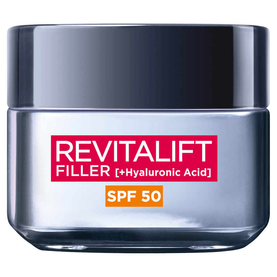 L'Oreal Revitalift Filler, crema viso anti-età intensamente riempitiva, SPF 50, da giorno, 50 ml