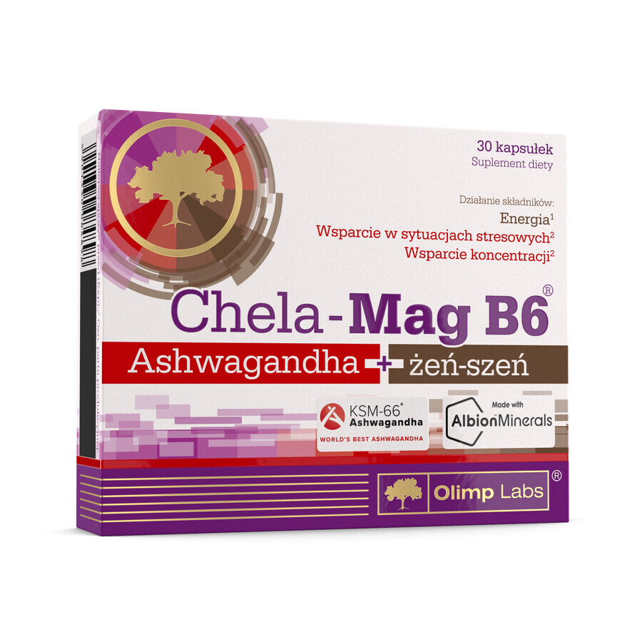 Olimp Chela-Mag B6 Ashwagandha + ginseng, 30 capsule