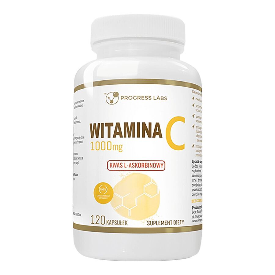 Progress Labs Vitamina C 1000 mg, 120 capsule