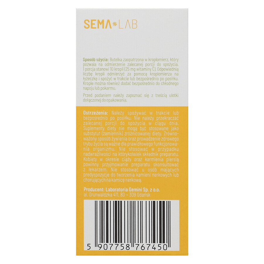 SEMA Lab Vitamina C per bambini da 1 mese, gocce, 25 ml