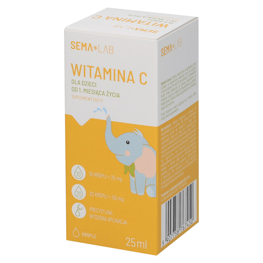 SEMA Lab Vitamina C per bambini da 1 mese, gocce, 25 ml