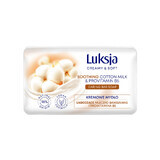 Luxja Creamy &amp; Soft, saponetta cremosa, lenitiva, al latte di cotone e provitamina B5, 90 g