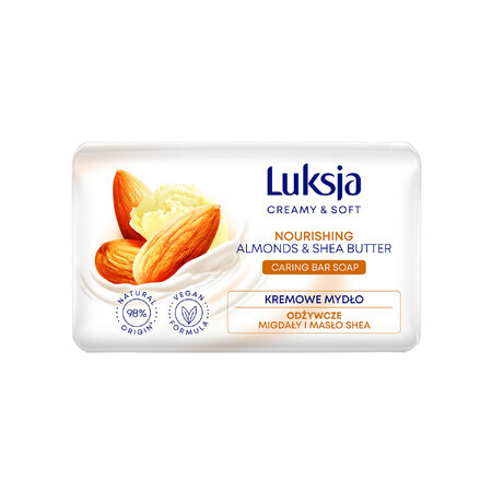 Luxja Creamy &amp; Soft, saponetta cremosa, nutriente, con burro di mandorle e di karité, 90 g