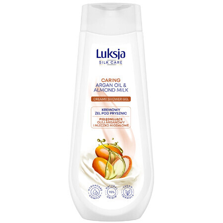 Luxja Silk Care, gel doccia cremoso, cura, olio di argan e latte di mandorla, 500 ml