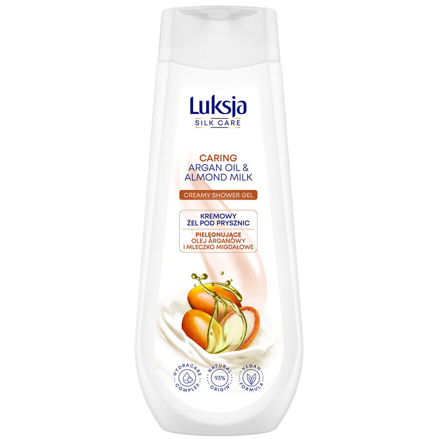 Luxja Silk Care, gel doccia cremoso, cura, olio di argan e latte di mandorla, 500 ml