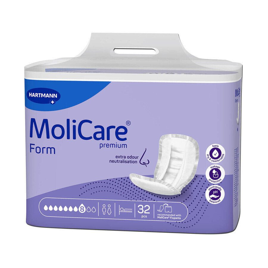 MoliCare Premium Form, anatomische Windeln, 8 Tropfen, 32 Stück