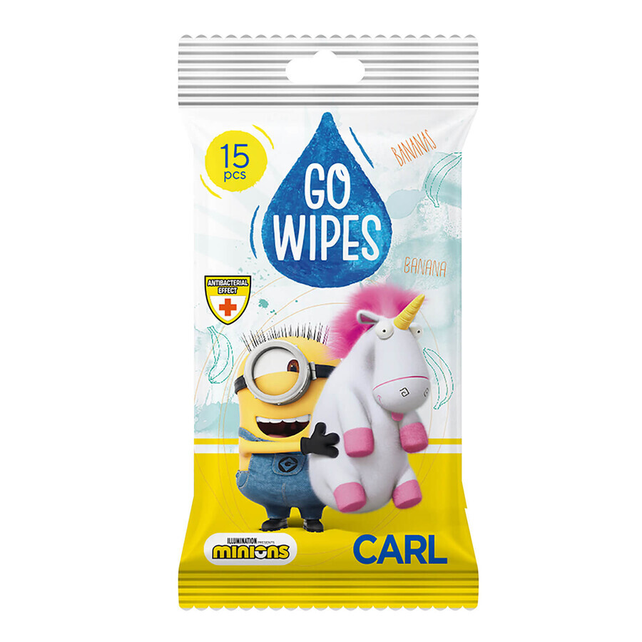 GoWipes Minions, vochtige doekjes voor kinderen, 15 stuks