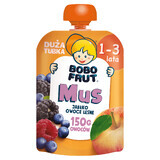 Bobo Frut Mousse di frutta in tubetto, mela e frutti di bosco, 1-3 anni, 150 g