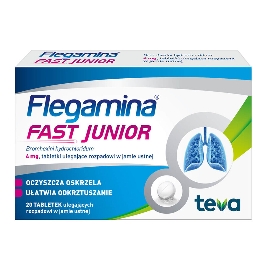 Flegamina Fast Junior 4 mg, 20 compresse