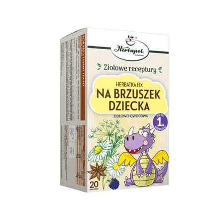 Herbapol Na Brzuszek Dziecka, infuso di erbe e frutta, dopo 1 mese, 20 bustine