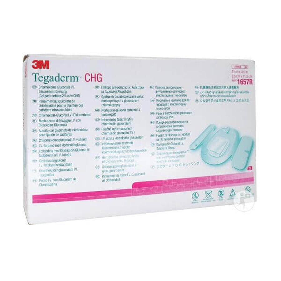 Medicazione per il fissaggio del catetere Tegaderm CHG, 8,5 cm x 11,5 cm, 1 pezzo, 3M