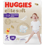 Huggies Elite Soft Pants, pannolini, Disney, taglia 5, 12-17 kg, Mega, 34 pezzi