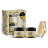 Silcare Naturro set, gommage corporel, 150 ml + beurre corporel, 150 ml + brosse de massage corporel